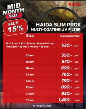 Haida - Slim PROII Multi-coating UV Filter ประกันศูนย์ไทย